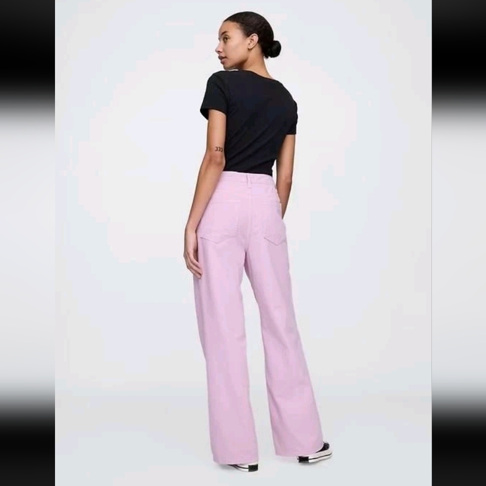 NWT! GAP Factory, High Rise Wide-Leg Jeans, Purple Orchid, 6/28R, MSRP $69.99 - Picture 4 of 5
